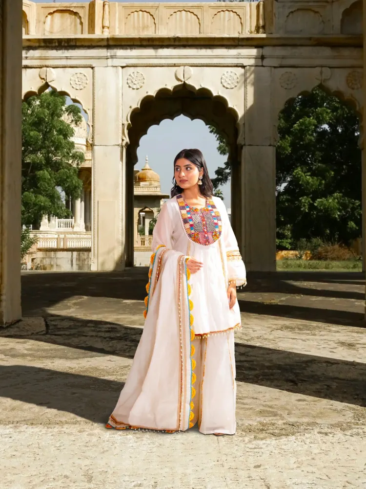 Ivory Boho Sharara Suit-0