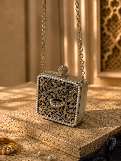 Silver Clutch Bag-2