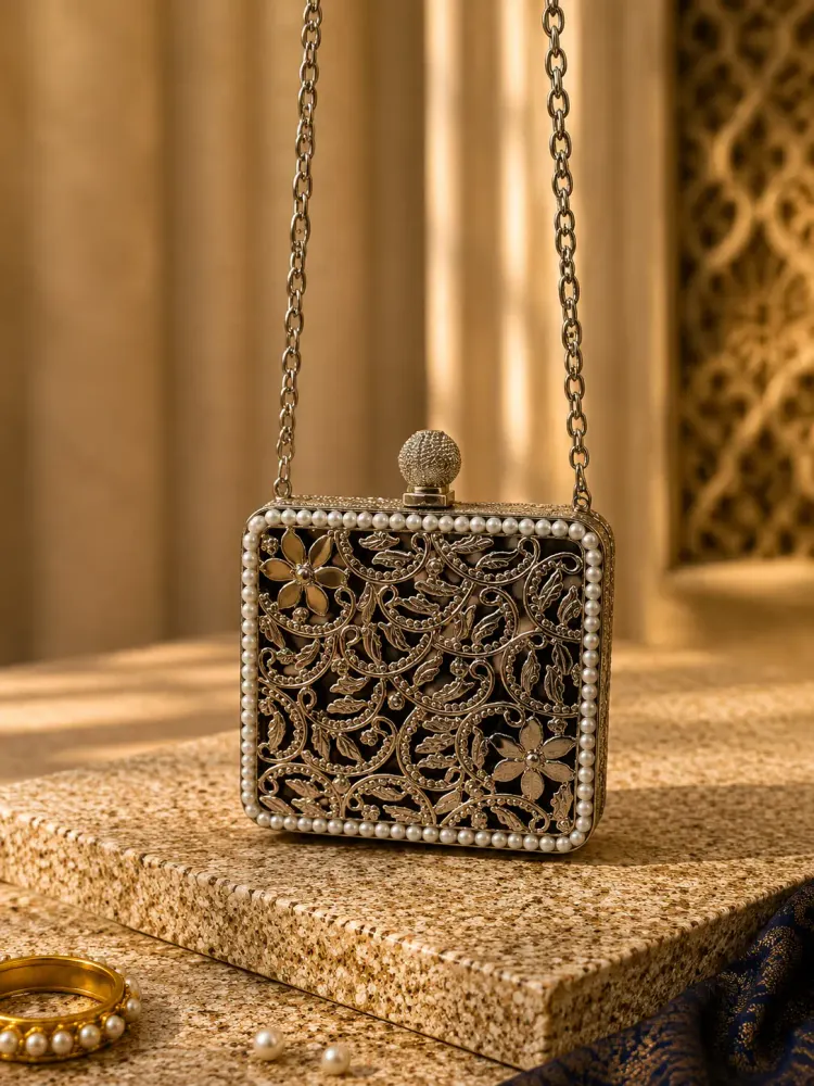 SILVER CLUTCH BAG - 2