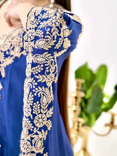 Cream Satin Co-Ord Set with Shrug - 4