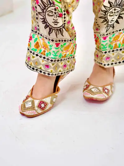 Multicolor Printed Silk Farshi Salwar Set - 4