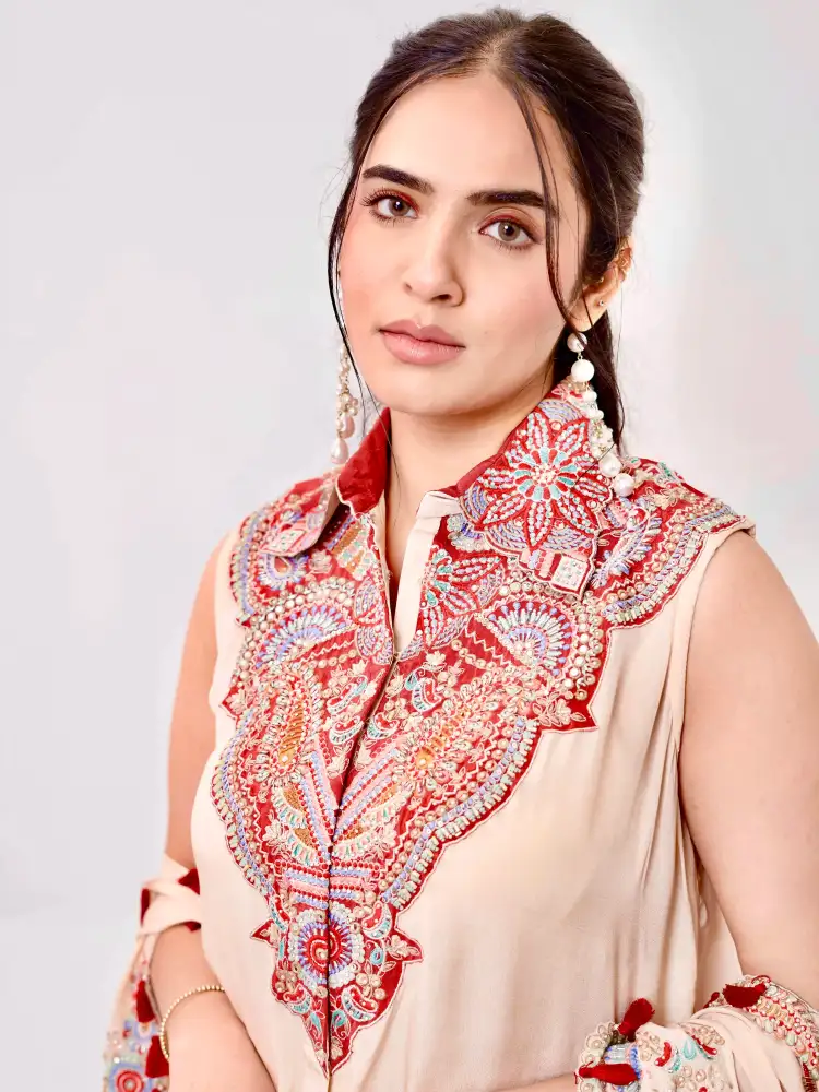 Cream Beige Ethnic Co-Ord Set (Set of 3) thumbnail 6