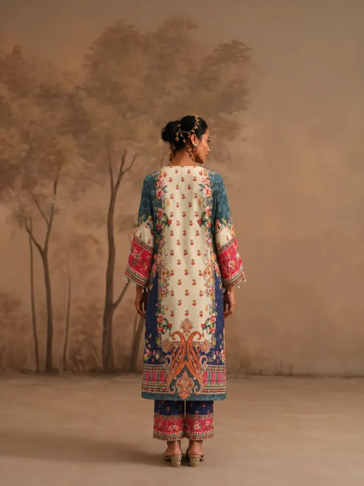 Printed Crepe Suit for Women-1