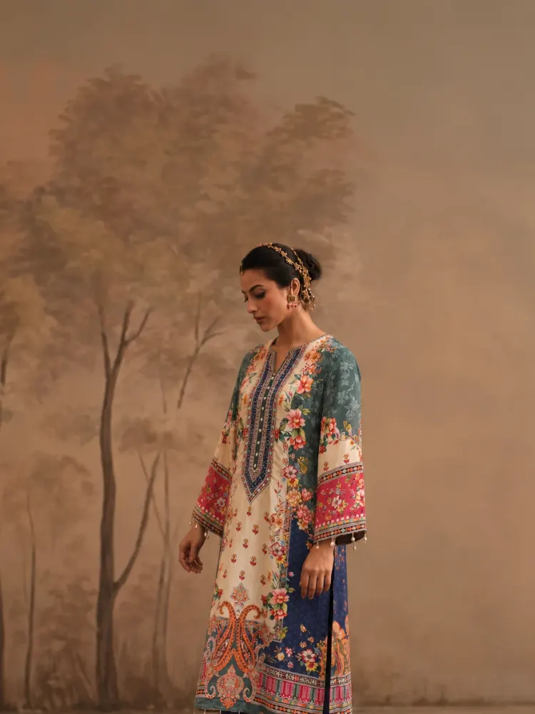 Printed Crepe Suit for Women-2