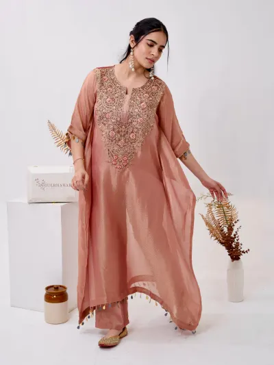 Rose Gold Kaftan Suit-1