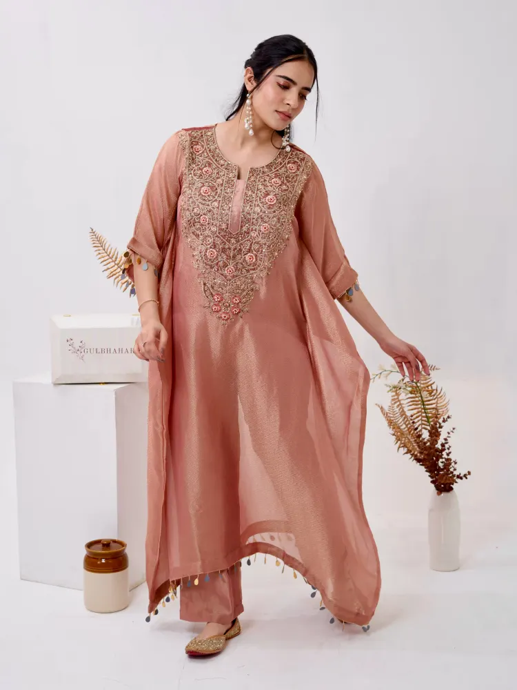 Rose Gold Kaftan Suit-1