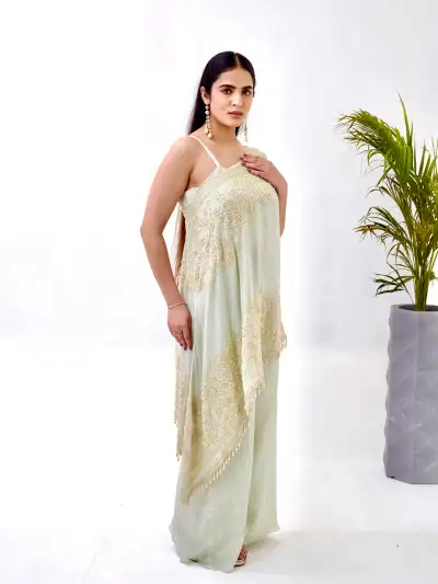 DESIGNER CO-ORD WITH CAPE - 1