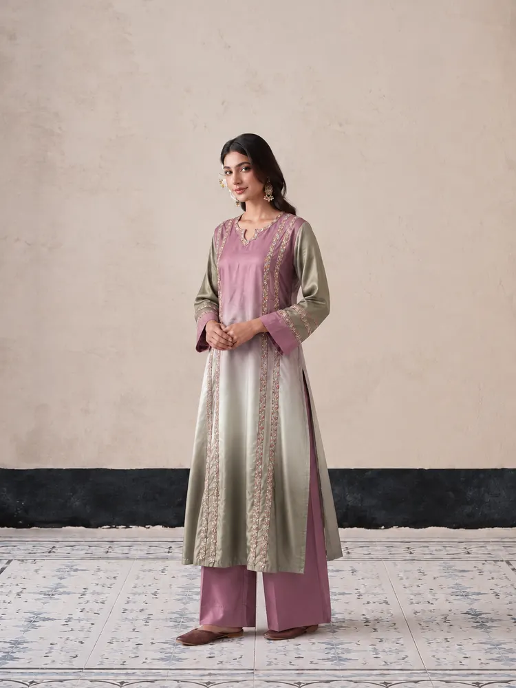 Mauve Straight Pakistani Suit-1