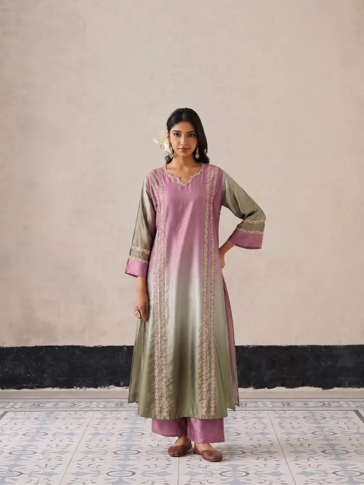 Mauve Straight Pakistani Suit-2