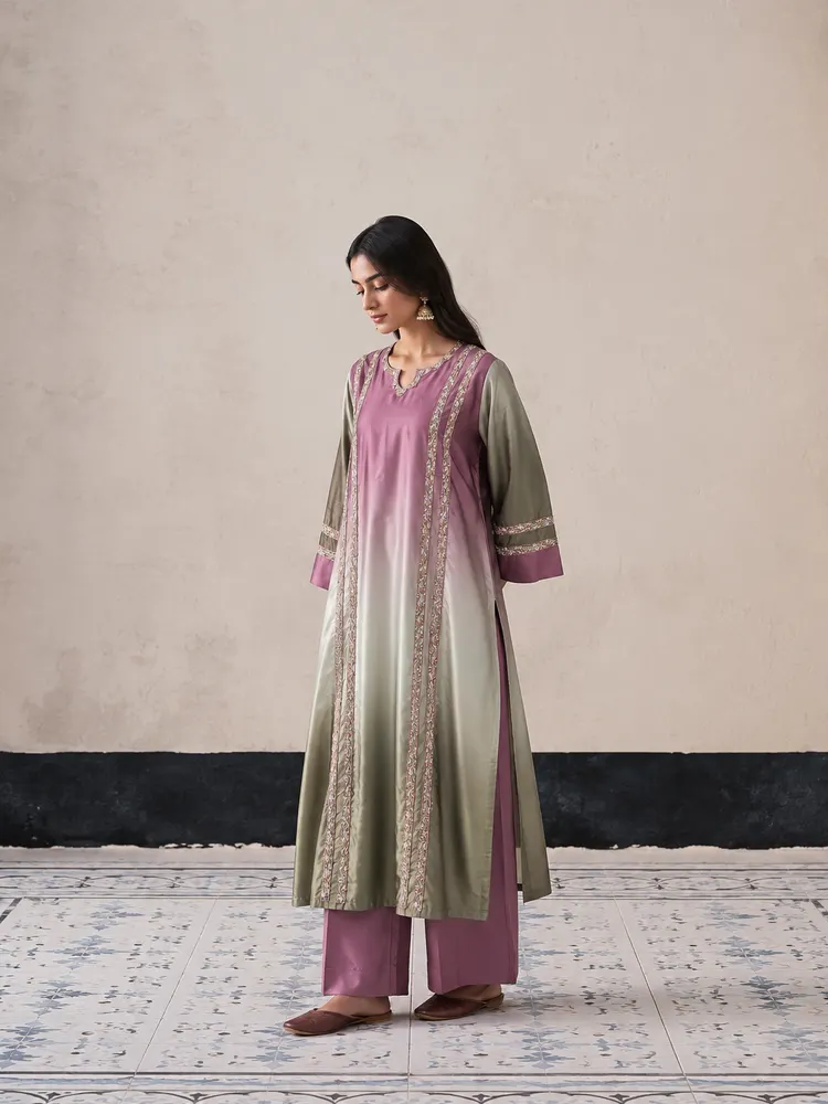 Mauve Straight Pakistani Suit-4