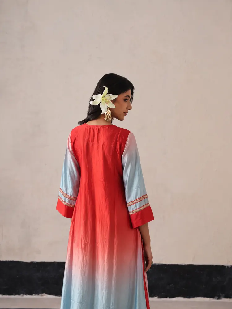 Orange Sky Blue Ombre Suit-3