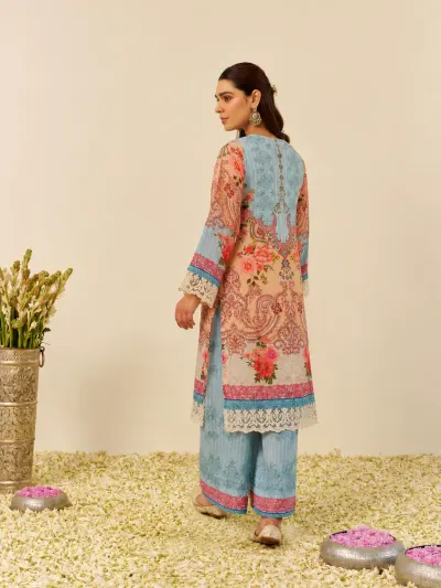 Powder Blue Floral Coord Set-3