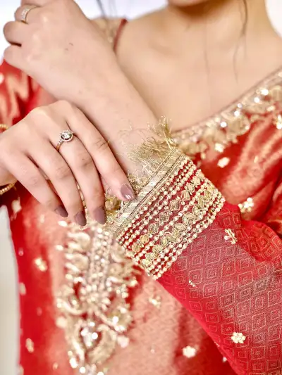 Rust Shimmer Farshi Suit Set - 4