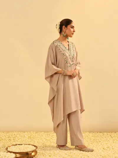 Jewel Beige Kaftan Set-2