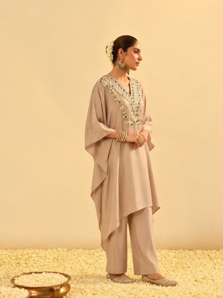 Jewel Beige Kaftan Set-2