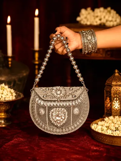Silver Metal Clutch Bag-0