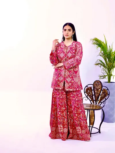 Pink Designer Co-ord Suit-2