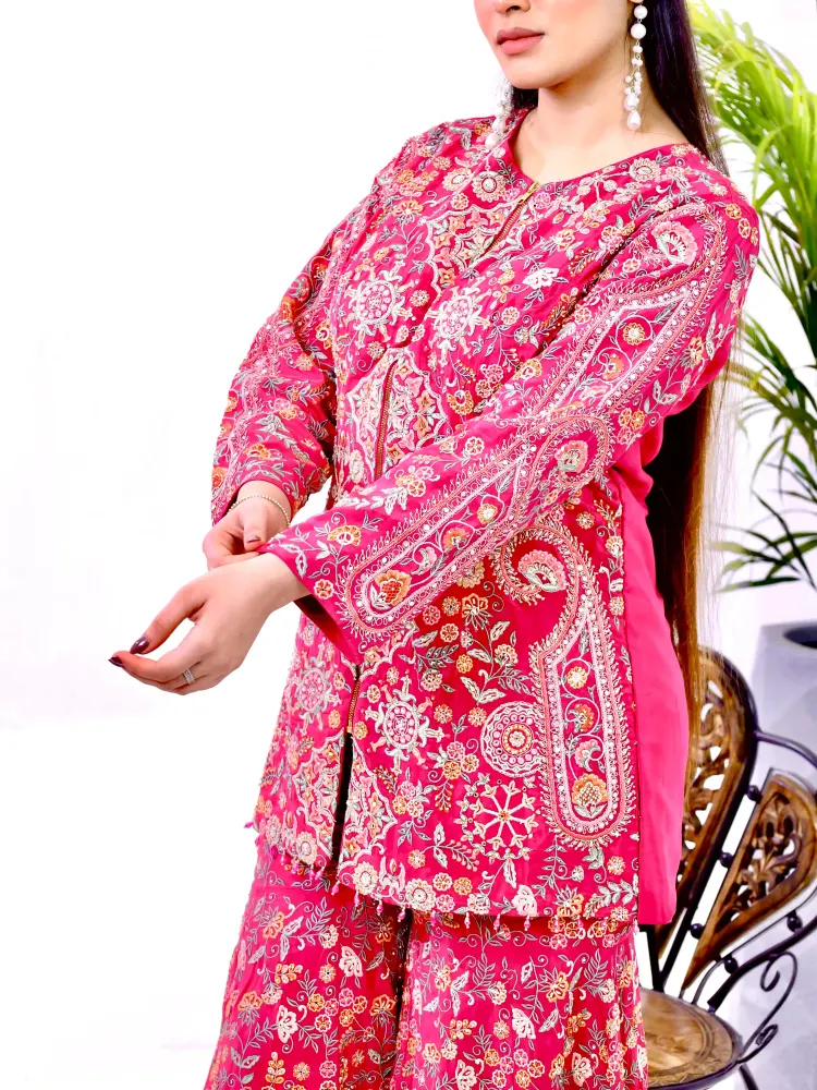Pink Designer Co-ord Suit-4