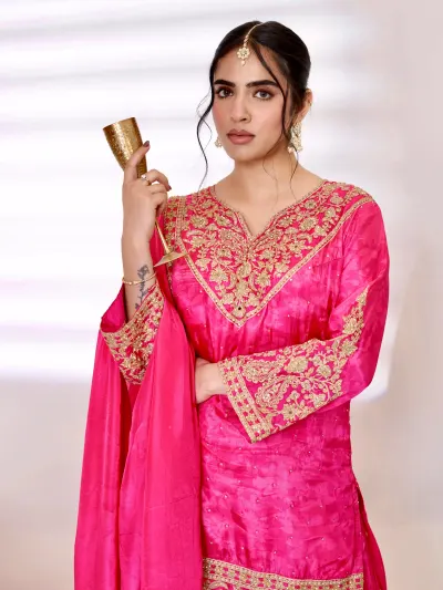 Pink Designer Sharara Suit-5