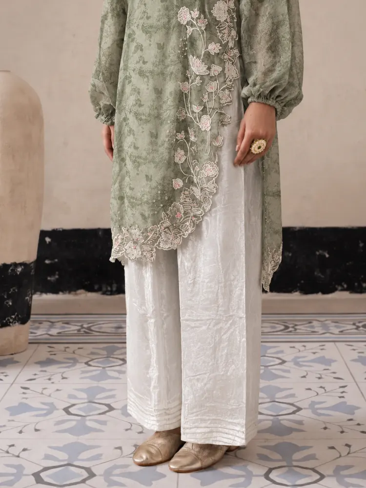 Sage Green Long Pakistani Suit-3