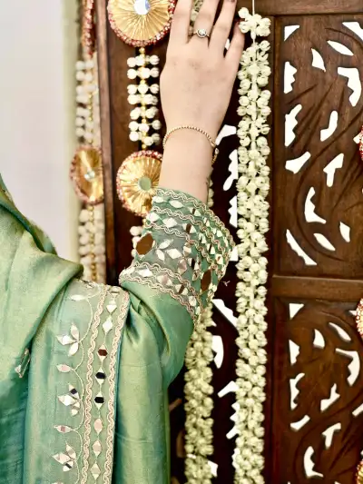 Sea Green Patiala Suit with Dupatta - 5
