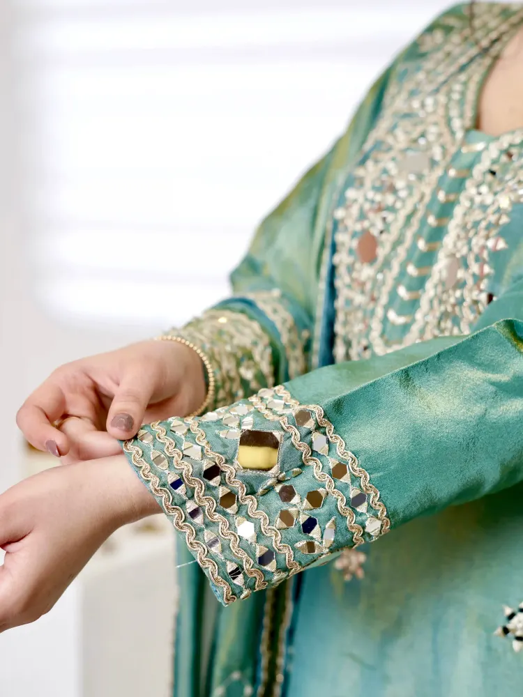 Sea Green Farshi Suit-2