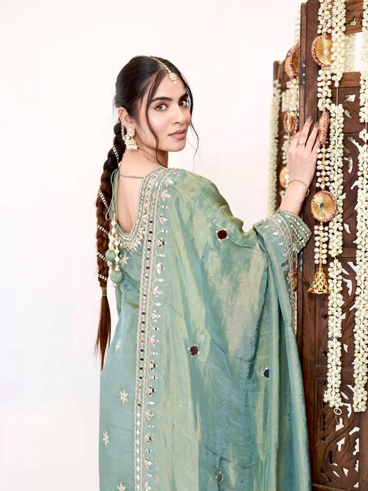 Sea Green Farshi Suit-3