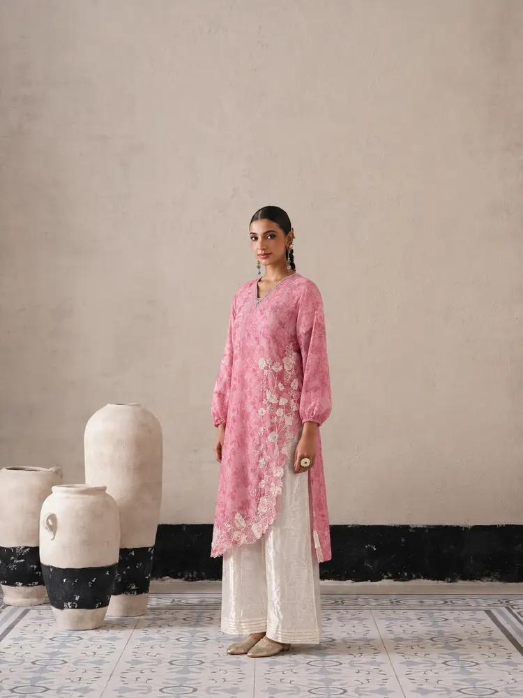 Pink Ivory Long Pakistani Suit-3
