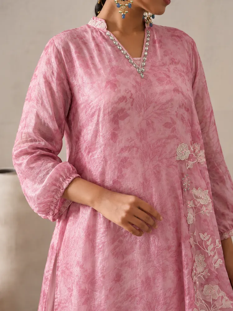 Pink Ivory Long Pakistani Suit-4