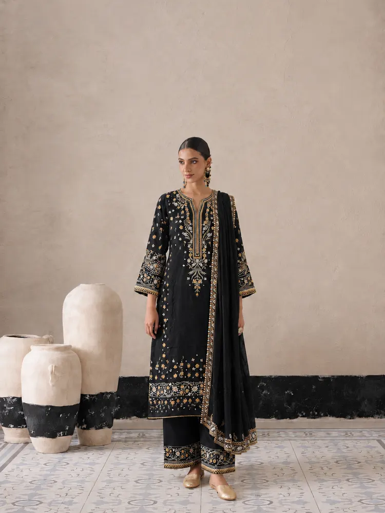 Black Pakistani Long Suit-0