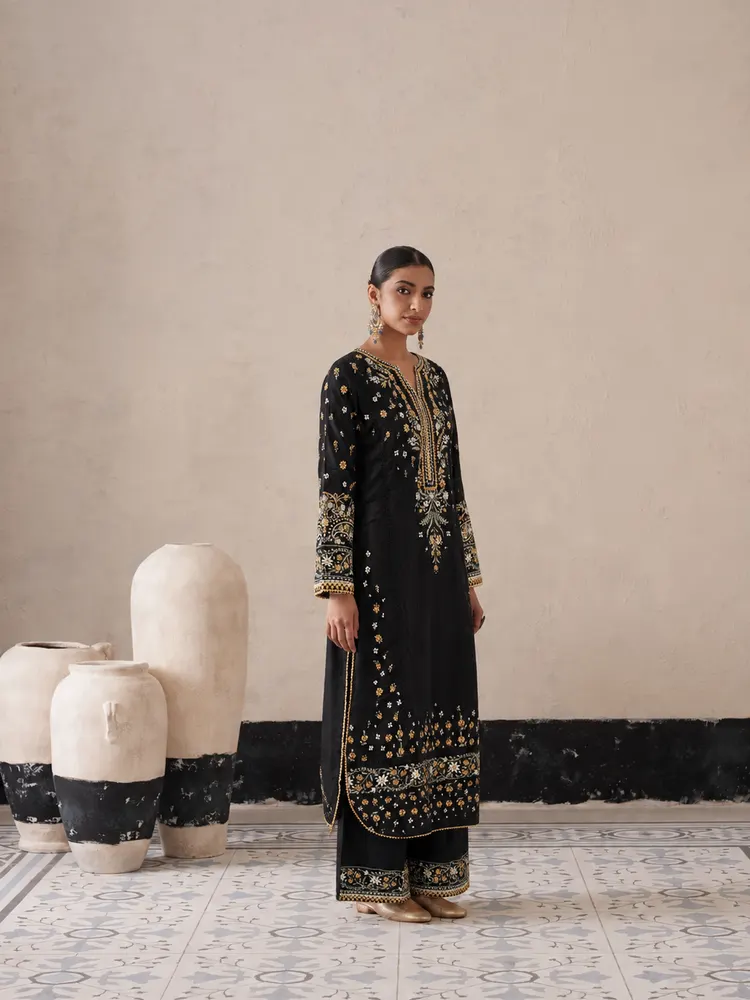 Black Pakistani Long Suit-1