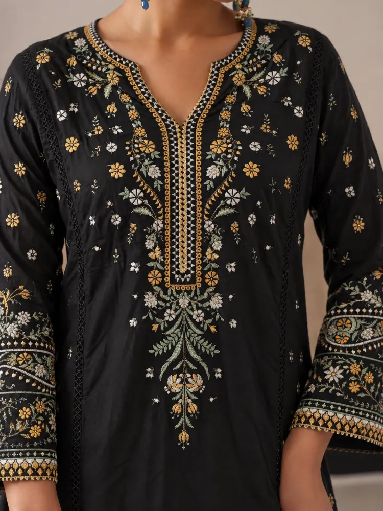 Black Pakistani Long Suit-3