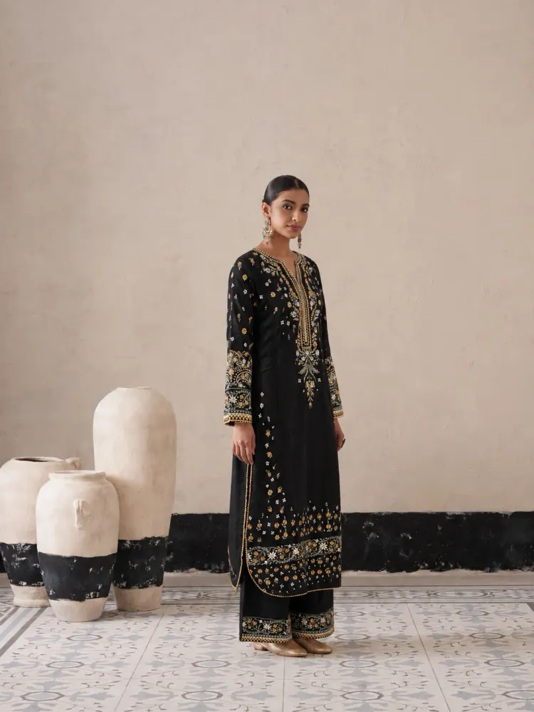 Black Pakistani Long Suit-5