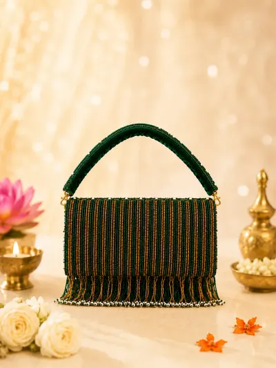 Green Beaded Handbag-2