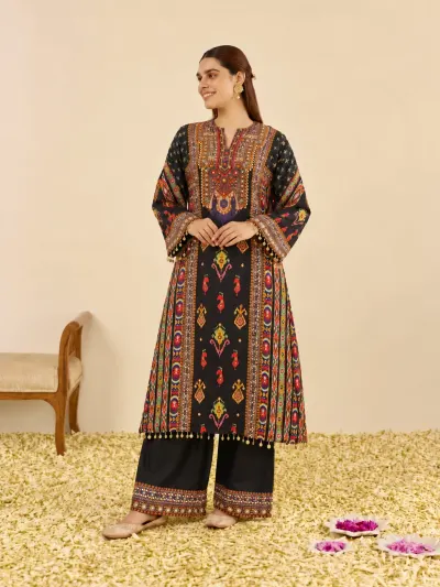 Traditional Ikat Print Suit-0