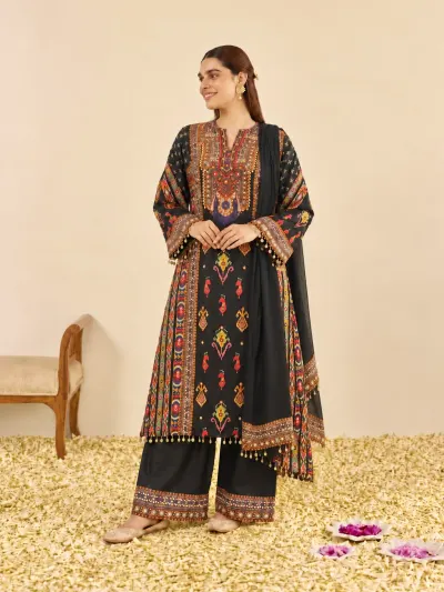 Traditional Ikat Print Suit-2