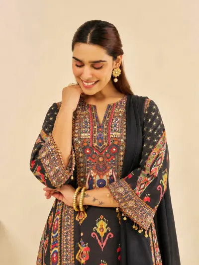 Traditional Ikat Print Suit-4