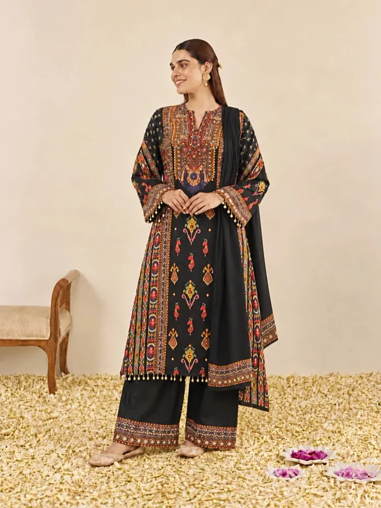 Traditional Ikat Print Suit-4