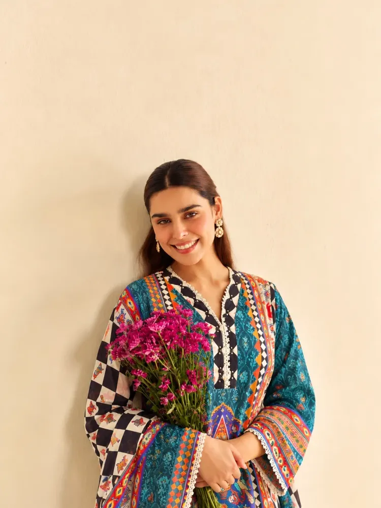Multicolour Printed Kurta Set-2