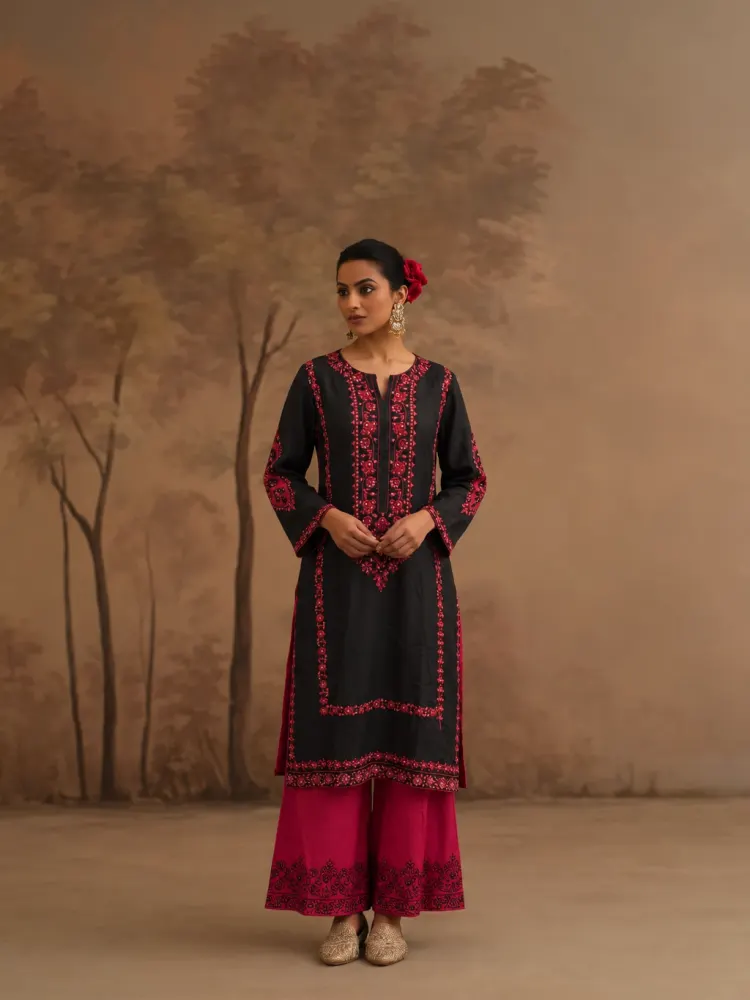 Black Party Kurta Set-1