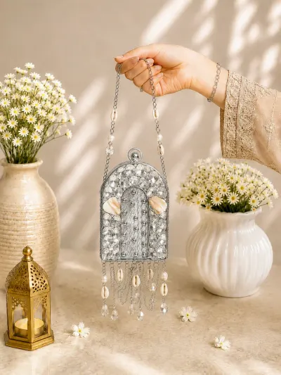 Silver Crystal Clutch Bag-0