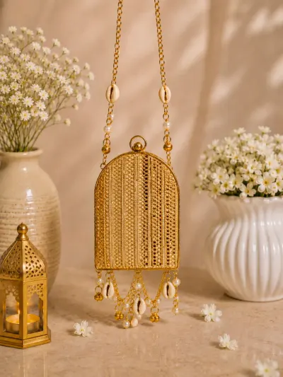 Gold Crystal Clutch Bag-1