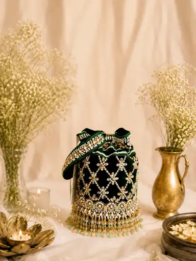 MIDNIGHT GARDEN (STRUCTURED POTLI BAG) - 2
