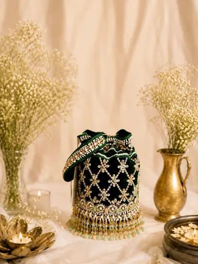 Green Wedding Potli Bag-1