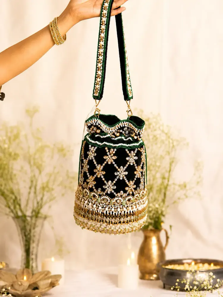 GREEN WEDDING POTLI BAG - 1