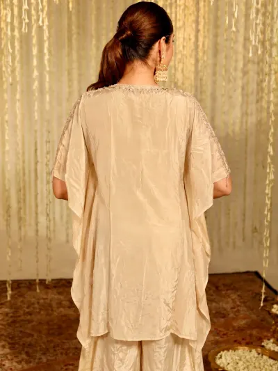 Beige Kaftan Set for Women-3