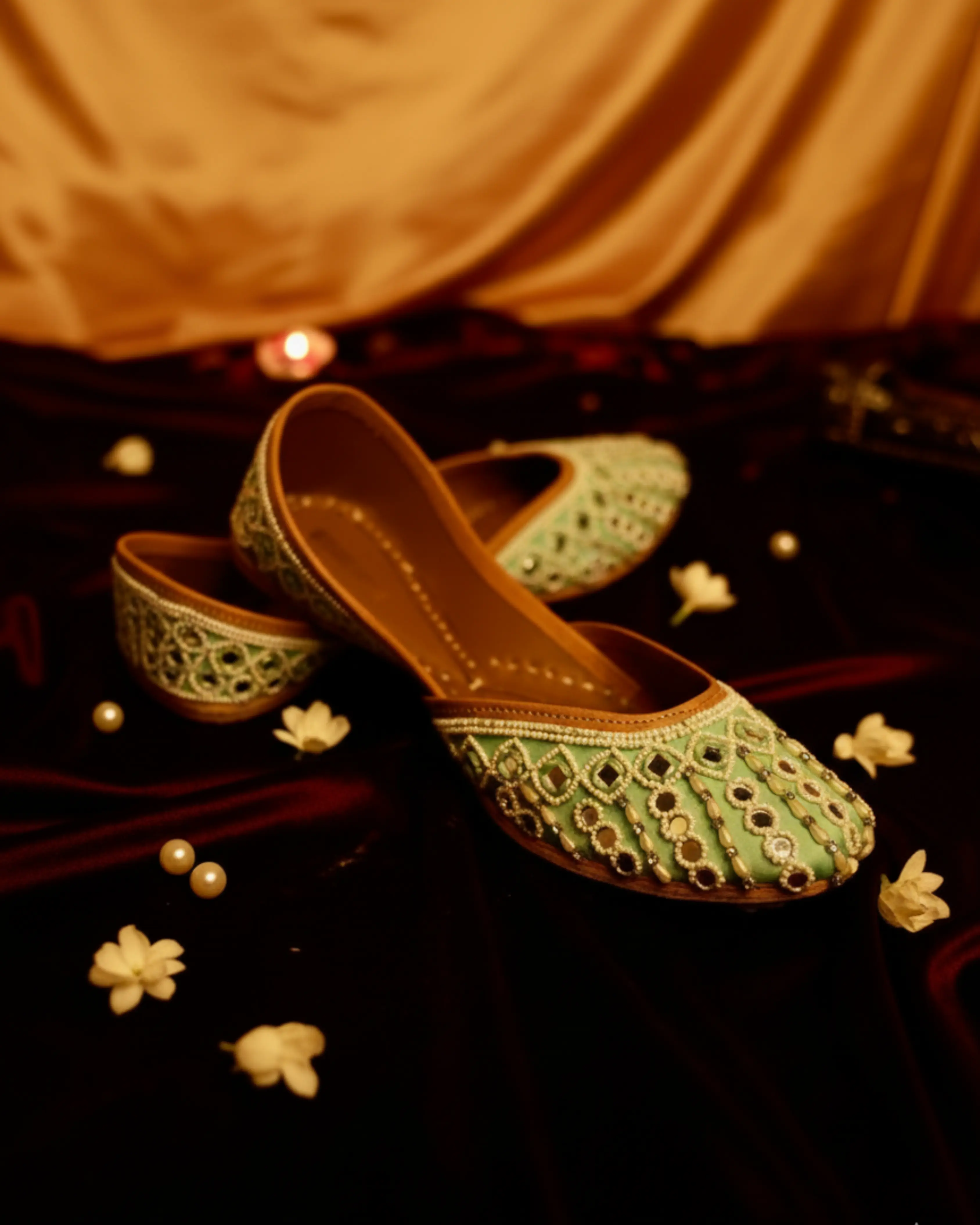 Sage Green Punjabi Jutti - Image 1