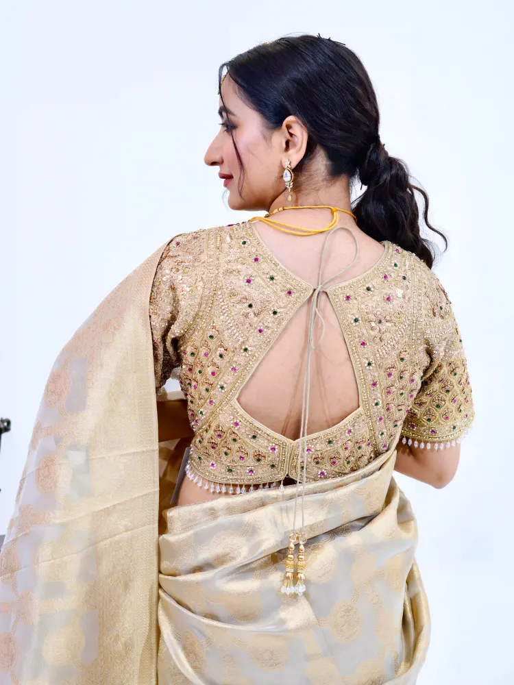 Gold Kundan Banarasi Saree-2