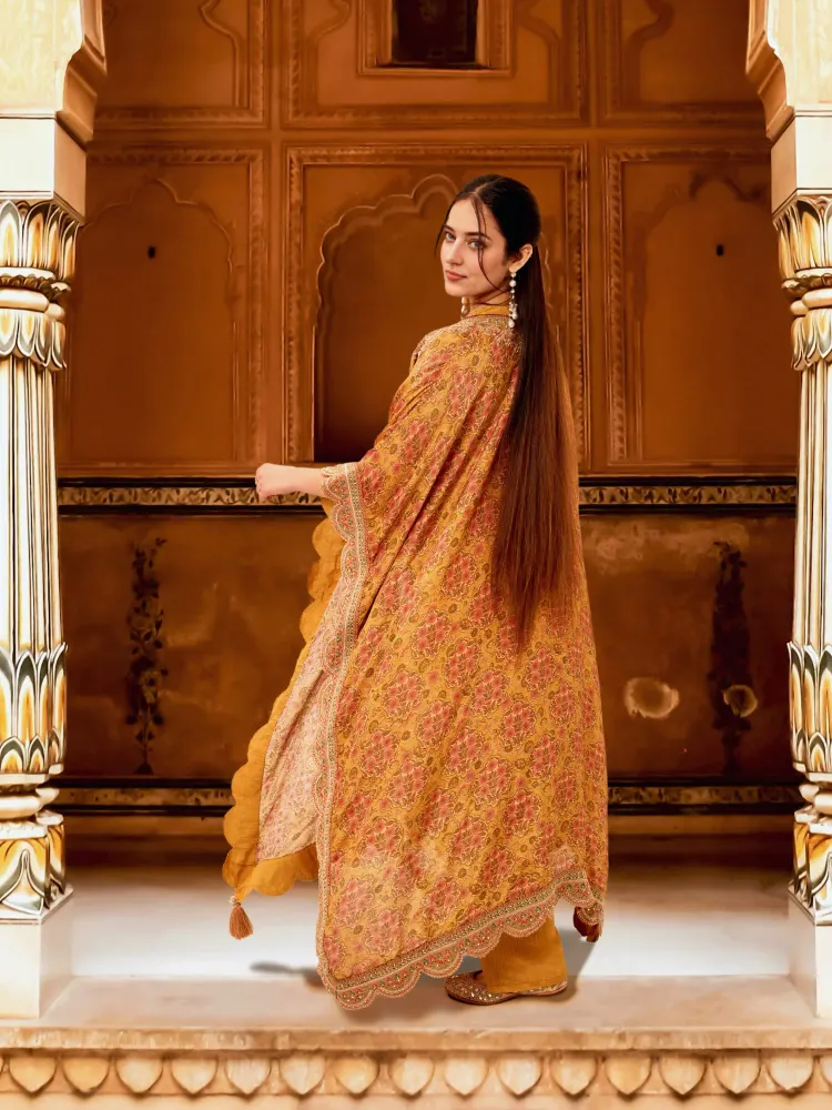 MUSTARD INDO WESTERN SUIT - 1