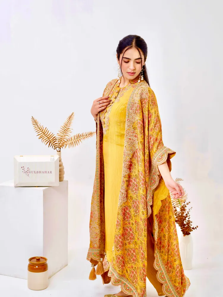 Mustard Indo Western Suit-2
